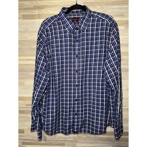 UNTUCKit Men's Long Sleeve Blue Plaid Cotton Size XL  #N
